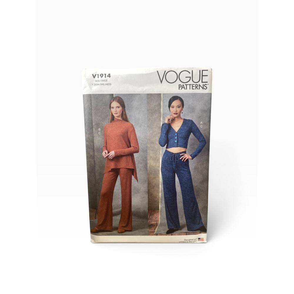 Vogue Patterns V1914 Misses' Cardigan Tunic Pants Y (XS-S-M) Knit Loungewear